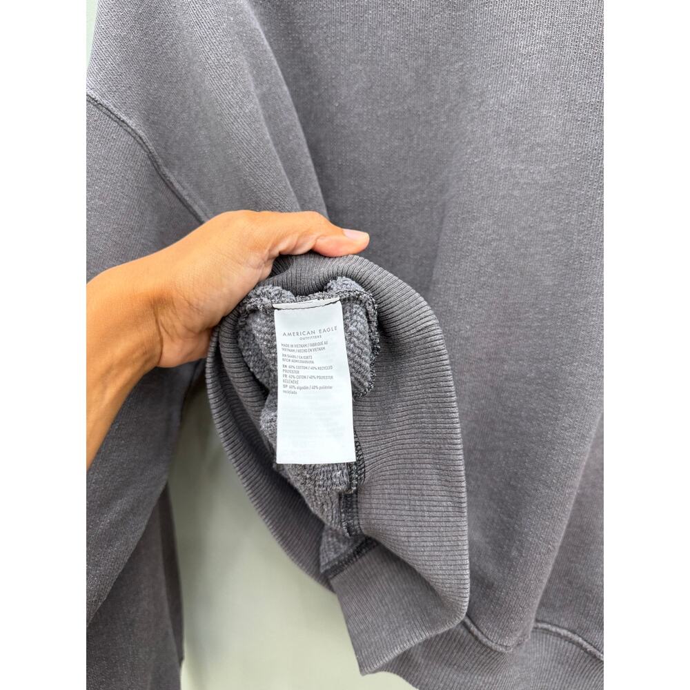 American Eagle Seriously Lived-In Oversized Graphic Sweatshirt Gray M - Picture 4 of 4